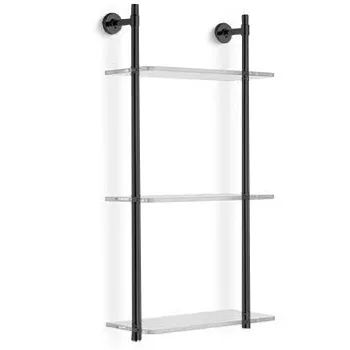 Стеллаж Bertocci Cinquecento с 3 стеклянными полками 30х62, черный матовый 11005400800