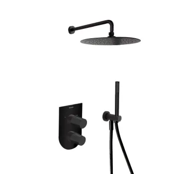 Смеситель для душа Ramonsoler Tzar встраиваемый с тропическим и ручным душем черный K3415021NM