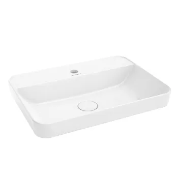 Раковина PLAZA встраиваемая сверху Kerama Marazzi 55x40x12 7, с 1 отв.под смеситель, без перелива, белая глянцевая PLR.wbi.55.1