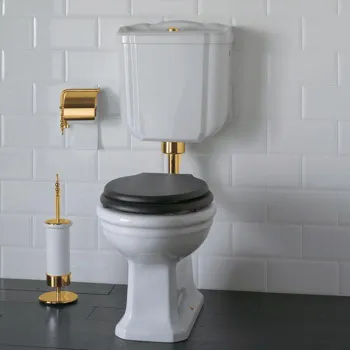 Унитаз напольный Globo Paestum BA008oro со средней трубой, белый/золото