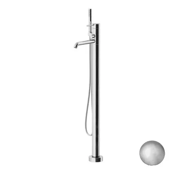 Смеситель для ванны напольный Gattoni Circle Two 994, с встроенной частью, nickel spazzolato 9108/91NS