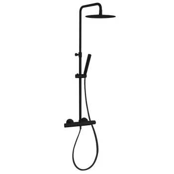 Душевая система Ramonsoler Tzar термостатическая без излива с регулировкой высоты чёрная 345402RM250NM