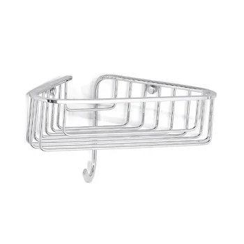 Полка-решетка угловая для душа Bertocci Complementi 22х7х22 с крючком, хром 10401600000