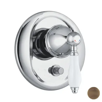 Смеситель для душа встроенный Fima Carlo Frattini Herend с переключателем на 2 источника, внешняя часть, бронза F5409X2BR