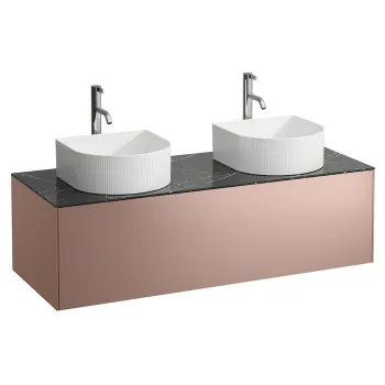 LAUFEN Sonar Тумба подвесная под раковину 117.7х45.5х34cм, 1 ящик, с отв слева и справа, совместим с раковиной-чашей 816341, медь и черный мрамор