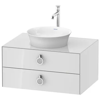 Duravit White Tulip  Тумбочка подвесная, 408x800x550 мм, 2 ящика с ручкой, цвет: белый высокоглянцевый