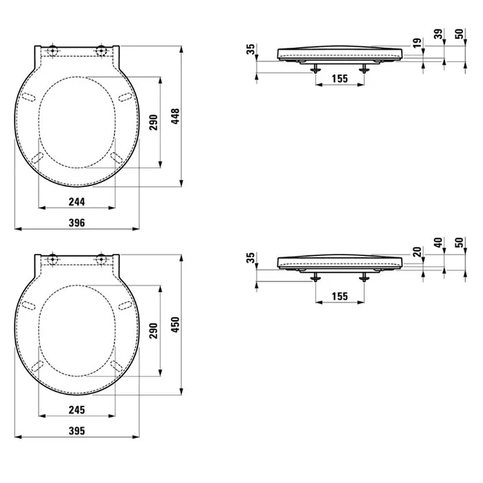 Laufen VAL Сиденье для унитаза 450x395x50мм для 8.2028.1, цвет: белый/микролифт (Последние 12шт продаем с унитазами со склада!)