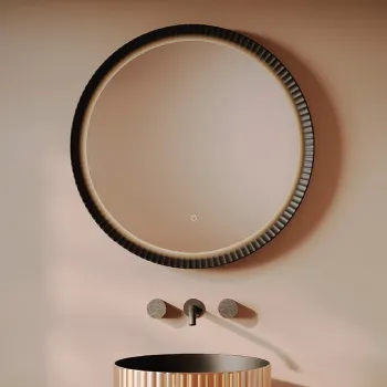 Зеркало Artceram Lord 76, в керамической раме с LED-подсветкой и сенсорным выключателем, черный матовый ACS018 17