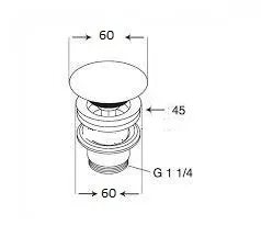 Донный клапан универсальный 1”1/4 с керамической крышкой GSG Ceramic Design PILTONUNIAR000 белый глянцевый