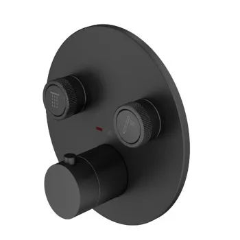 Смеситель для душа Plumberia Selection Psbox 2 вых,для комбин.с PSB003 накладка нерж.сталь d.160, черн.матов., PSB1902NO