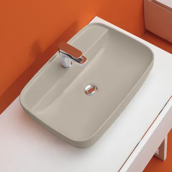 Раковина накладная Kerasan Tribeca 60х43, h 150мм с 1 отверстием под смеситель, Nocciola 514081*1