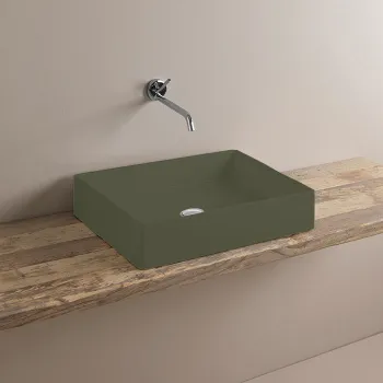 Раковина накладная Artceram Scalino 55х38, без отв., без слив перелива, &amp;quot;цемент&amp;quot;mate SCL002 24 00 mate