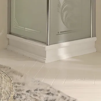 Поддон угловой квадратный Kerasan Retro 90х90, диаметр слива 90, белый 133801