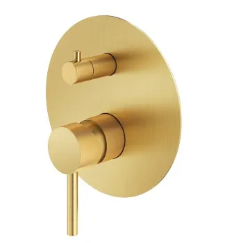 Смеситель для душа Plumberia Selection Ixo 2-3 вых.с мех. девиатор, использ.с Box INT9036, накл.d.170mm нерж.сталь, браш.золо, XO1901OB