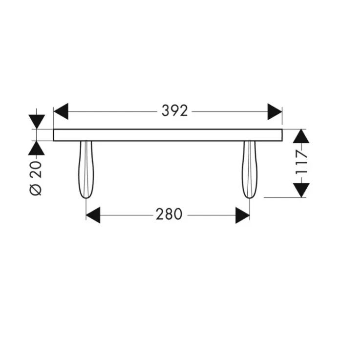 Axor Massaud Поручень 39.2см., подвесной, цвет: хром 42230000