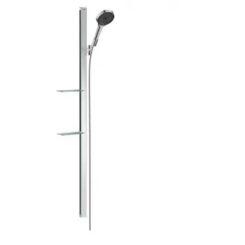 Hansgrohe 27 673 000 Rainfinity Душевой гарнитур H=1500 мм, Ø130 мм, 3 режима, алюм. проф./стекло, мыльница