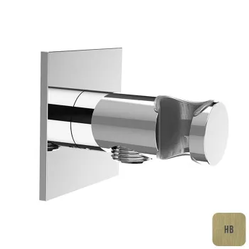 Душевое подключение с держателем круглое Almar Round квадр. отражатель, high brass E095039.HB