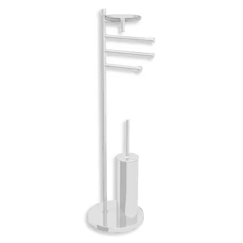 Напольная стойка с ершиком и бумагодержателем Bertocci Cinquecento держателем и мыльницей, белый матовый 11005590200