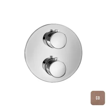 Внешняя часть термостата Almar Round Core на 2 потребителя, Copper Brushed PVD, E176832.CO