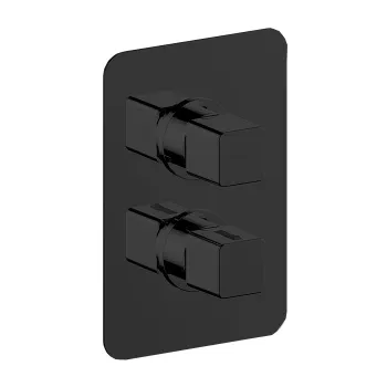 Cмеситель для душа Cisal Cubic термостат, 1-2-3 положения, Nero Opaco (без внутр части ZA00B030-ZA00B031) CU0BT03040