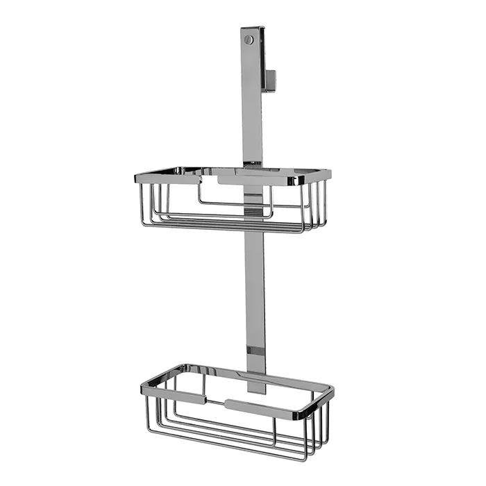 3SC APPY Полочка-корзинка двойная 25х12хh57см, подвесная на стекло, цвет: хром APPY2SL