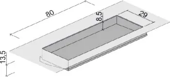 Раковина Brenta D-Line 80х29 см из композита Solid Surface встраиваемая снизу с щелевым сливом DLN0500