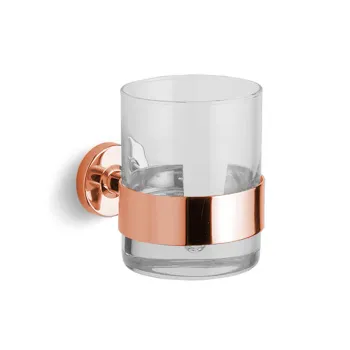 Стакан подвесной Bertocci Cinquecento, прозрачное стекло/розовое золото 11005005500