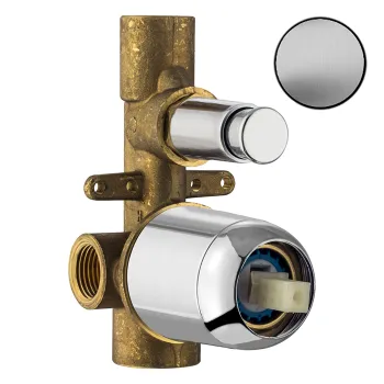 Внутренняя часть встраиваемого смесителя для душа на Plumberia Selection Ixo 2 вых.с кнопочн. девиатором, диам.35, браш.хром, INT0036CS