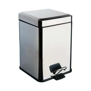 Ведро для мусора Colombo Black&White 5л с крышкой и педалью, хром B9211.CR