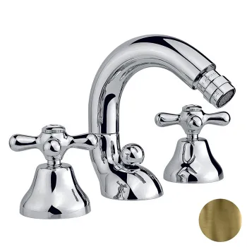 Смеситель для биде Nicolazzi Nuova Brenta на 3 отверстия, с донным клапаном, излив: 132мм, бронза 2515BZ