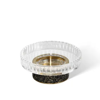 Мыльница настольная Decor Walther Rocks STS граненое стекло, с кристаллами Swarovski®, темная бронза/золото матовое (НЕ производится!) 934341