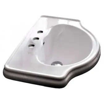 Раковина встраиваемая Kerasan Retro 620х455, 3 отв под смеситель, белый 103001*3