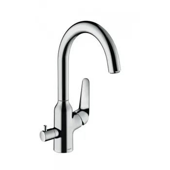 Смеситель для кухни hansgrohe Focus M42, 220, 1jet 71803000 с запорным вентилем