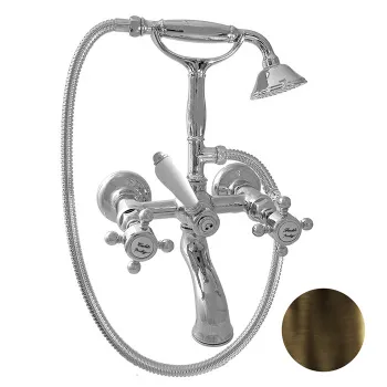 Смеситель для ванны Nicolazzi Half Dome на 2 отверстия, с ручным душем, тёмная бронза 1401DB70