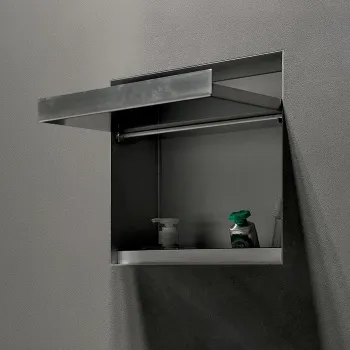 Двойной держатель для дозатора или для зубных щеток Antonio Lupi Sesamo встраиваемый в стену, из нержавеющей стали AISI 304, отделка алюминий А0002476370