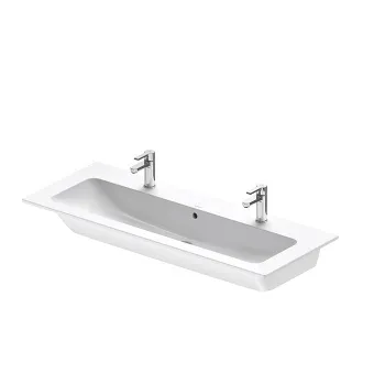 Duravit ME by Starck Раковина для мебели 1230х490 мм,   с переливом, с площадкой, с 2 отв. под смеситель, Цвет белый