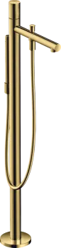 Axor Uno Смеситель для ванны, напольный, с ручным душем, Zero, цвет: полированное золото 45416990