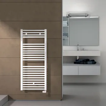 Полотенцесушитель электрический Irsap Ares 580x1118x30мм, 22 трубок-2 пром, мощность 700 ватт, с регулятором темп-ры белым, провод 1200мм, белый (01 EIM058K01IR01NNN