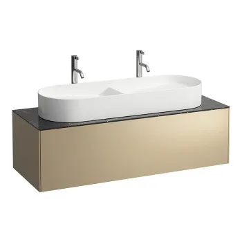 Laufen Sonar шкафчик под раковину, 1175х455х340 мм, 1 ящик, с отверстием в центре, совместим с раковинами-чашами 812348, 812349, золото и черный мрамо