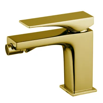 Смеситель для биде Fima Carlo Frattini Zeta на 1 отверстие, с донным клапаном, золото F3962NOR.1