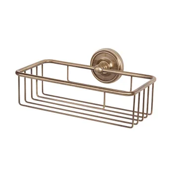 Подвесная полочка-решетка прямоугольная Tw Bristol 527 24x14xh7, бронза TWBR527br