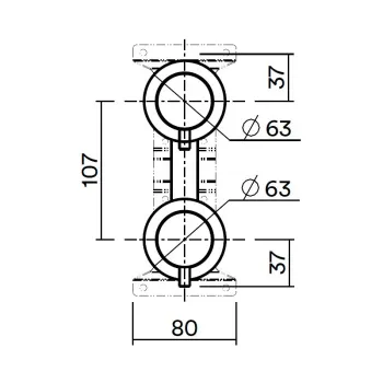 Смеситель для душа (скрытая часть) QuadroDesign Source из стены с переключателем на 2 потребителя Steel IN047AS