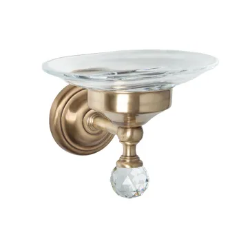 Подвесная мыльница, стеклянная Tw Crystal 106, бронза с кристалом TWCR106br-sw