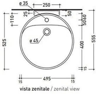 Раковина на столешницу Ceramica Flaminia 525 200