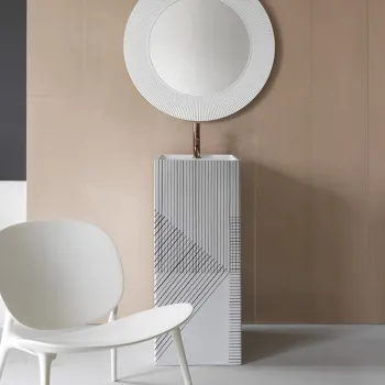 Laufen Kartell Свободност раковина 375х435х900мм без перелива, с 1 отв. под смеситель, цвет: с черными линиями