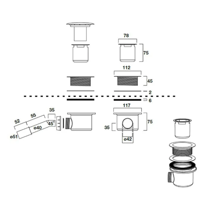 Сифон для поддона Kerasan Retro золото диаметр 90 905691