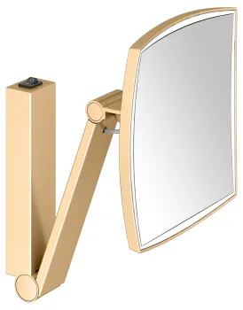 Косметическое зеркало Keuco Ilook_move 20 17613259004 с подсветкой, увеличение х5, латунь шлифованный