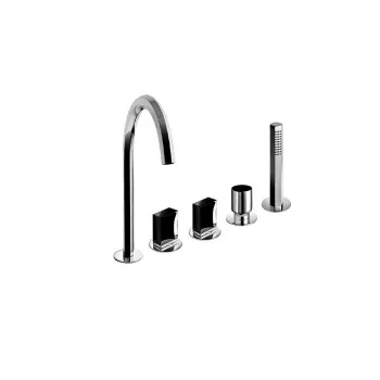 Смеситель на борт ванны Fantini Venezia 5 отв., с ручн душем, излив 175, хром 29 02 N465S