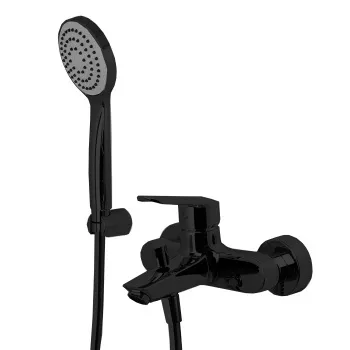 Смеситель для ванны Fima Carlo Frattini Spot настенный, с ручным душем, чёрный матовый F3004NS