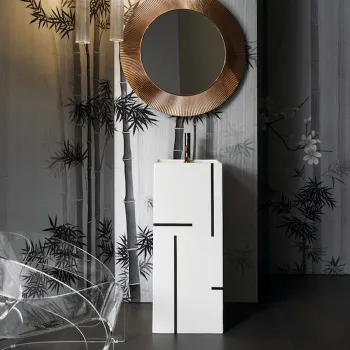 Laufen Kartell Свободност раковина 375х435х900мм без перелива, с 1 отв. под смеситель, цвет: с серыми линиями